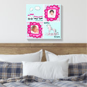 Toile Aqua et rose Baby Photo Nursery Décor mur (Insitu(Chambre))