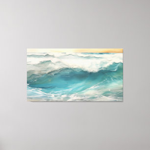 Toile Aqua Réveil Encaustique Peinture Océan numérique