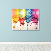 Toile Aqua Symphony : Peinture d'aquarelle Ethérée (Insitu (Plancher de Bois))