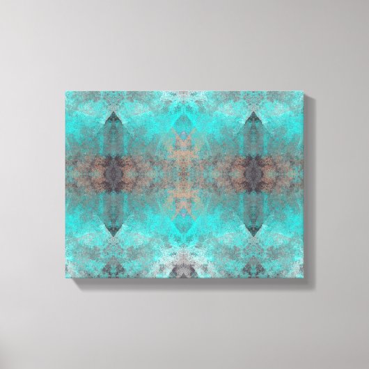 Toile Aqua Turquoise et Gris Abstrait Design en pierre m (Recto)