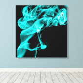 Toile Aqua/Turquoise Noir Moderne Fractage Art Décor (Insitu (Plancher de Bois))