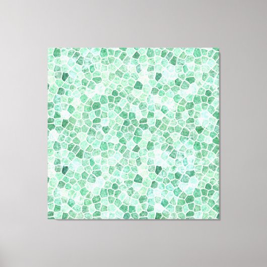 Toile Aqua Turquoise Patchwork Terrazo Motif (Recto)