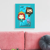 Toile Aquaman | Chibi Mera & Aquaman Graphisme sous-mari (Insitu(Salon))