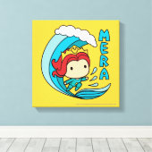 Toile Aquaman | Chibi Mera Riding Vague Graphique (Insitu (Plancher de Bois))
