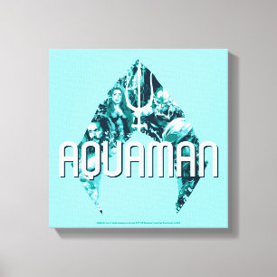 Toile Aquaman   Orin, Mera, Orm & Manta Noir En Symbole