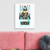 Toile Aquaman | "Sauveur Des Mers" Graphique Moderniste (Insitu(Salon))