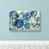 Toile Aquamarine Floral (Insitu (Plancher de Bois))