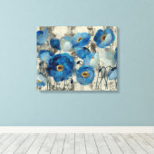 Toile Aquamarine Floral (Insitu (Plancher de Bois))