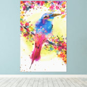 Toile Aquarelle à fleurs d'ornithologie dorée (Insitu (Plancher de Bois))