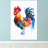 Toile Aquarelle à grand coq (Insitu (Plancher de Bois))