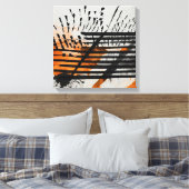 Toile Aquarelle Abstraite Black Orange (Insitu(Chambre))
