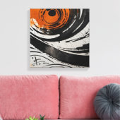Toile Aquarelle Abstraite Black Orange (Insitu(Salon))