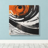 Toile Aquarelle Abstraite Black Orange (Insitu (Plancher de Bois))