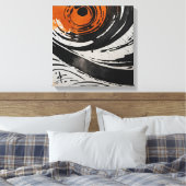Toile Aquarelle Abstraite Black Orange (Insitu(Chambre))