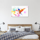 Toile Aquarelle Abstraite Colibri (Insitu(Chambre))