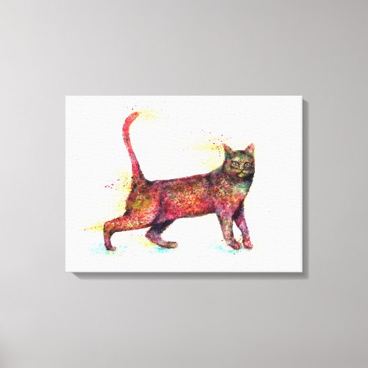 Toile Aquarelle Abstraite de chat (Recto)