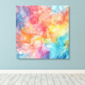 Toile Aquarelle Allover de couleur vive texture (Insitu (Plancher de Bois))