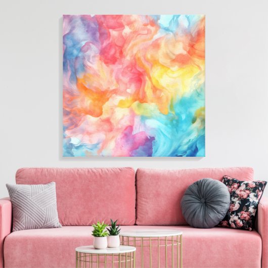 Toile Aquarelle Allover de couleur vive texture (Insitu(Salon))