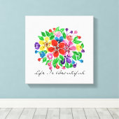 Toile Aquarelle Arc-en-ciel (Insitu (Plancher de Bois))