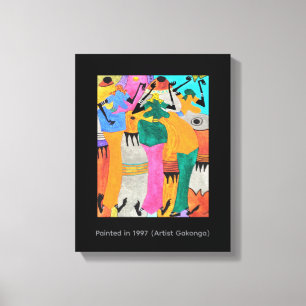 Toile Aquarelle, Art Africain, Danse Joie Magnifique