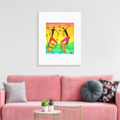 Toile Aquarelle, Art Africain, Formidable Drumming Afric (Insitu(Salon))