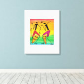 Toile Aquarelle, Art Africain, Formidable Drumming Afric (Insitu (Plancher de Bois))