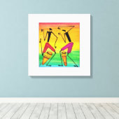 Toile Aquarelle, Art Africain, Formidable Drumming Afric (Insitu (Plancher de Bois))