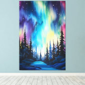 Toile Aquarelle aurore boréale aurore boréale (Insitu (Plancher de Bois))