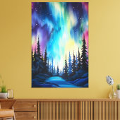 Toile Aquarelle aurore boréale aurore boréale (Insitu(Salon))