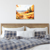 Toile Aquarelle Automne Citrouille de route en chute Feu (Insitu(Chambre))