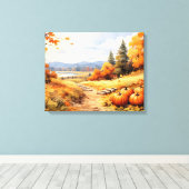 Toile Aquarelle Automne Citrouille de route en chute Feu (Insitu (Plancher de Bois))