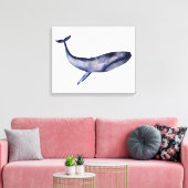 Toile Aquarelle Baleine bleue (Insitu(Salon))
