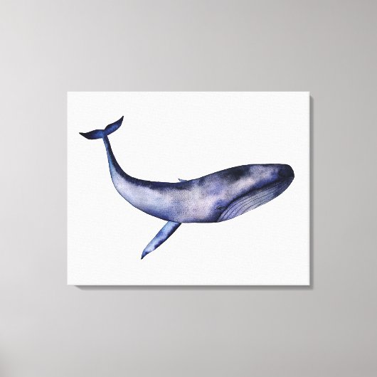 Toile Aquarelle Baleine bleue (Recto)