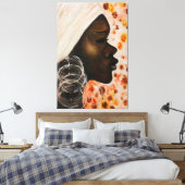 Toile Aquarelle - Beauté africaine - Peinture Art Modern (Insitu(Chambre))