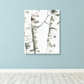 Toile Aquarelle Birch Trees avec Ciel Bleu Enveloppé Can (Insitu (Plancher de Bois))