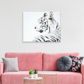 Toile Aquarelle blanche de tigre (Insitu(Salon))
