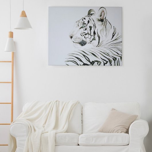 Toile Aquarelle blanche de tigre