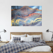 Toile Aquarelle bleu or Abstraite Marine Élégante Modern (Insitu(Chambre))