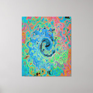 Toile Aquarelle bleu Super Abstrait rétro liquide