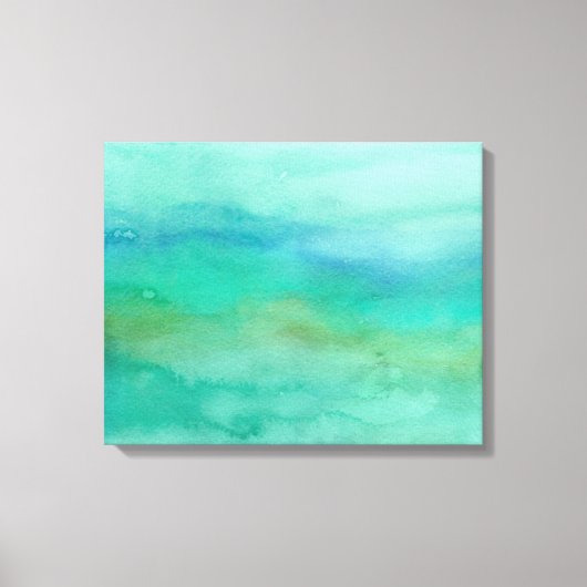 Toile Aquarelle bleu turquoise Abstraite (Recto)