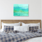 Toile Aquarelle bleu turquoise Abstraite (Insitu(Chambre))