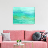 Toile Aquarelle bleu turquoise Abstraite (Insitu(Salon))
