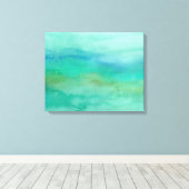 Toile Aquarelle bleu turquoise Abstraite (Insitu (Plancher de Bois))