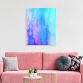 Toile Aquarelle bleu turquoise Abstraite moderne violet (Insitu(Salon))