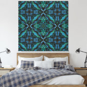 Toile Aquarelle Bleu Vert Azulejo Carrelage espagnol (Insitu(Chambre))