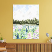 Toile Aquarelle Bleu violet Meurtre de fleurs sur la mon (Insitu(Salon))