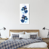 Toile Aquarelle Bleue Originale Fleurs Orientales Peintu (Insitu(Chambre))