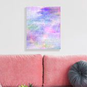 Toile aquarelle bleue transparente, rose arrière - plan (Insitu(Salon))