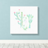 Toile Aquarelle bohémienne Cactus (Insitu (Plancher de Bois))