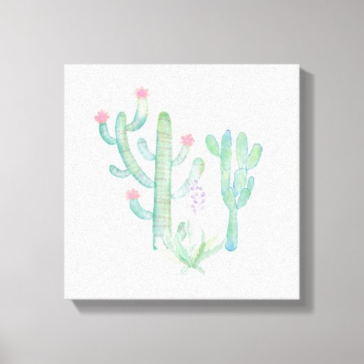 Toile Aquarelle bohémienne Cactus (Recto)
